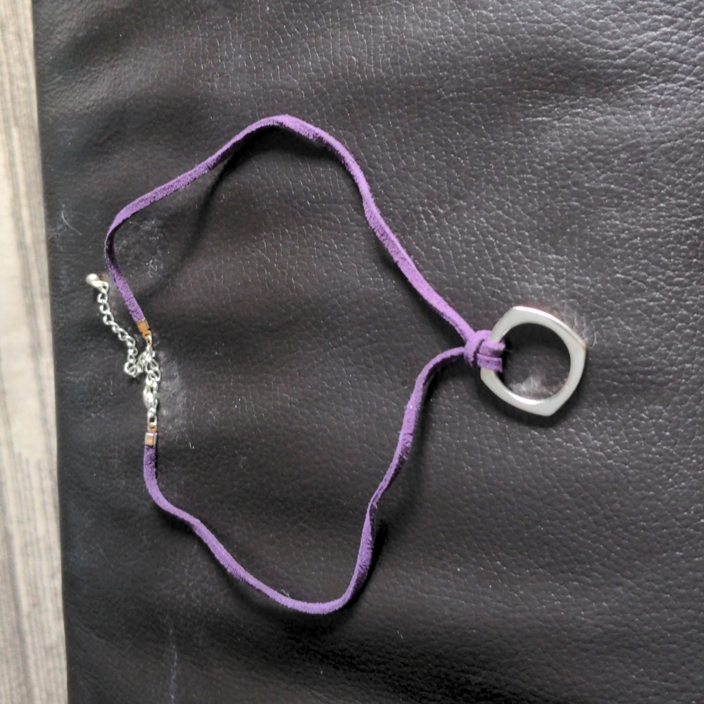 Purple Suede Choker Necklace